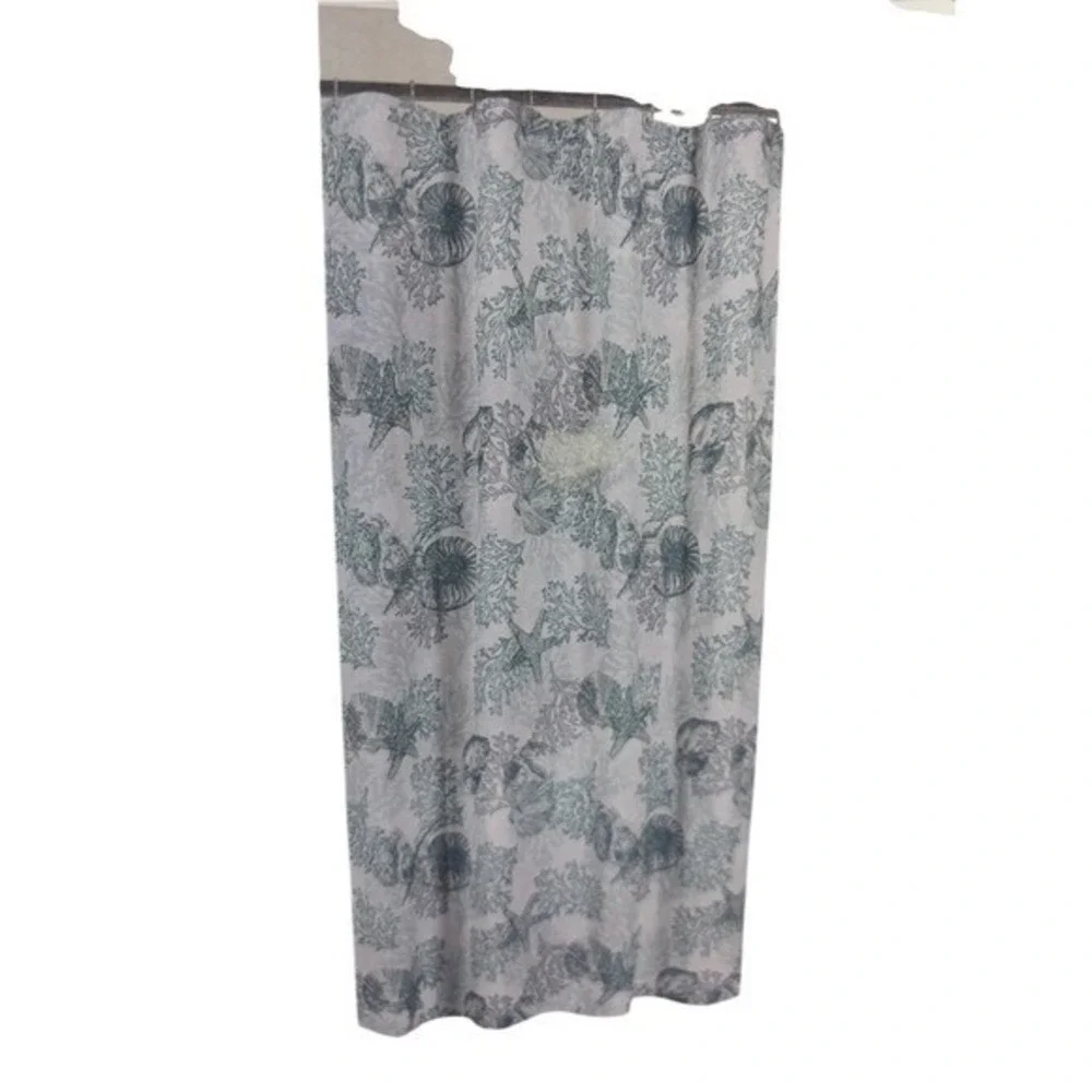 SONOMA Coastal Printed Coral Shower Curtain Seafoam Beach 70
